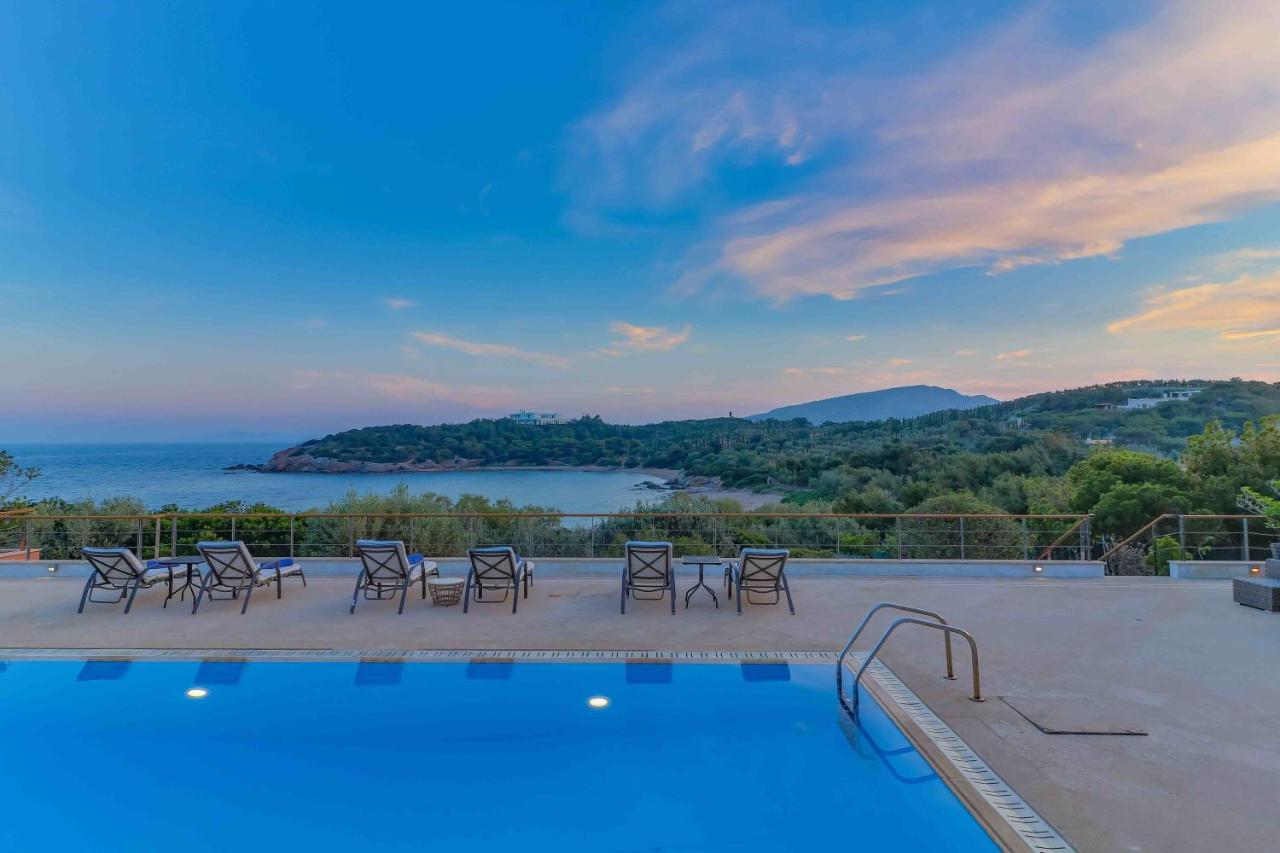 Black Diamond Beachfront Pool Villa Pasithea In Sounio, Athens ซูนิโอ ภายนอก รูปภาพ
